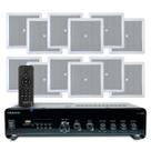 Som Ambiente Jbl 12 Arandelas Teto Gesso Embutir + Receiver Bluetooth Usb Controle Remoto