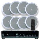 Som Ambiente Jbl 8 Arandelas Teto Gesso Embutir Lojas Academia + Receiver Bluetooth Usb