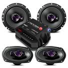 Som Automotivo Kit 4 Alto Falante Pioneer 6 Pol + 6x9 Polegadas 300w Rms Total 69 + Módulo Stetsom