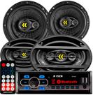 Som Automotivo Radio Bluetooth Falante Bravox 6 + 6x9 Revo