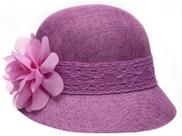 Sombrero Cloche Gatsby de Lino para Mujer EPOCH con Flor de Encaje Sombrero Cloche Gatsby de Lino para Mujer EPOCH con Flor de Encaje