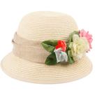 Sombrero EPOCH Gatsby Cloche de Lino con Banda de Encaje y Flor para Mujer