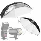Sombrinha Preta Branca 101cm Reversível Greika Bw-40 2 Em 1 Para Flash