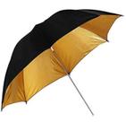 Sombrinha Rebatedora Preta e Dourada - 108cm