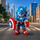 Sonic Capitão América - Action Figure Colecionável Incrível