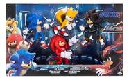 Sonic Filme 3 Pack Luxo C/ 4 Bonecos Articulados 14 Cm - Tails, Knuckles - Shadow e Sonic C/Luz Olhos e Cabeça Sunny