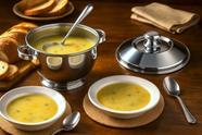 Sopeira 100% Inox Polido Com Tampa 2 Litros Buffet Caldo Sopeira 100% Inox Polido Com Tampa 2 Litros Buffet Caldo