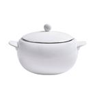 Sopeira com Tampa Silver em Porcelana 3,5 Litros Strauss Branca Sopeira com Tampa Silver em Porcelana 3,5 Litros Strauss Branca