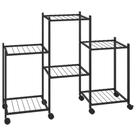 Soporte para plantas vidaXL de hierro negro 83x25x60 cm con 3 estantes
