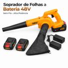 Soprador de Folhas 48V Sem Fio com 2 Baterias Recarregáveis e Carregador Alta Potência para Jardim