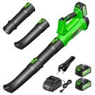 Soprador de folhas sem fio FJX 540 CFM/170 MPH com bateria 2x6.0Ah