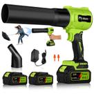 Soprador de folhas sem fio Plymax 800.000 RPM com 2 baterias de 21 V