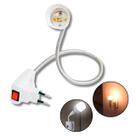 Soquete C/ Tomada Bocal E27 Bivolt 60cm Flexível Lâmpada Luz Quarto Sala Abajur Cozinha Botão Liga