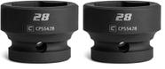 Soquete de impacto Capri Tools Stubby 28 mm 1/2" Drive de 6 pontos