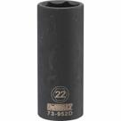 Soquete de Impacto DEWALT 1/2" - Drive Deep 6 Pontos 22mm - Aço CR-440
