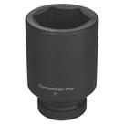 Soquete de Impacto Sextavado Longo em Aço Cromo Molibdênio 115 mm - Encaixe 1'' Tramontina PRO