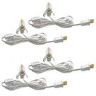 Soquete de lâmpada KGC C7, cabo LED, base E12, 120 V, pacote com 4