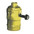 Soquete de lâmpada Leviton 7090-PG Botão de latão de 2 circuitos