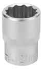 Soquete Estriado Curto Aço Cromo Vanadium Encaixe 1/2 Pol- Stels Tamanho: 20mm