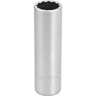 Soquete Estriado Longo 1/2" 16 Mm Vonder Aço Cromo Vanádio Cromado Fosco Soquete Estriado Longo 1/2" 16 Mm Vonder Aço Cromo Vanádio Cromado Fosco