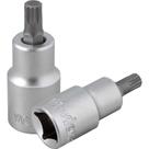 Soquete Multidentado Curto 1-2 M8 15mm em Aço Cromo Vanádio Cromado Vonder