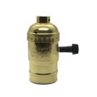 Soquete p/ lampada E27 modelo vintage com switch - Dourado Soquete p/ lampada E27 modelo vintage com switch - Dourado