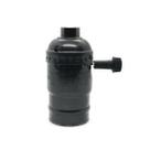 Soquete p/ lampada E27 modelo vintage com switch - Preto Perola Soquete p/ lampada E27 modelo vintage com switch - Preto Perola