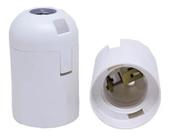 Soquete Plástico Liso E-27 Branco e Preto