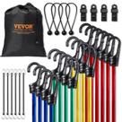 Sortimento de cordas elásticas VEVOR 32 unidades de 12 mm para serviços pesados com ganchos