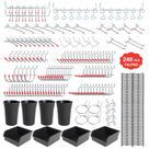 Sortimento de ganchos Pegboard FALPRO 240 PCS com caixas e copos Sortimento de ganchos Pegboard FALPRO 240 PCS com caixas e copos