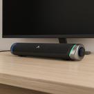 Sound Bar RGB 6W RMS com Entrada AUX Som Estéreo Compacto para PC Notebook TV