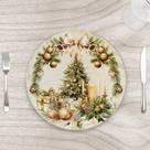 Sousplat 35cm Natal Boho Verde com base MDF - 1 unidade