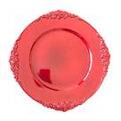 Sousplat Bandeja Ø32cm - Cor Vinho Com Relevo nas Bordas.