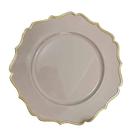 Sousplat Bege Com Dourado Polipropileno 33Cm Rafimex