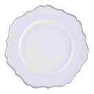 Sousplat Branco Com Prateado Polipropileno 33Cm Rafimex