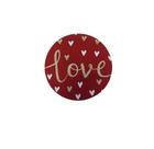 Sousplat com Base em Madeira 35 Cm Love Vermelho