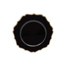 Sousplat De Chá Em Polipropileno 25cm Rafimex Preto E Dourado