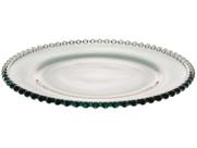 Sousplat de Cristal Pearl Bolinha Verde 32 x 3cm