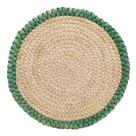 Sousplat de Fibra Trançado Mesa Posta Jantar e Eventos Cor Bege e Verde 1un Sousplat de Fibra Trançado Mesa Posta Jantar e Eventos Cor Bege e Verde 1un