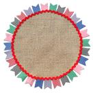 Sousplat de Juta Junino 35cm com Bandeirinhas Xadrez Jogo Americano Decoração Mesa Posta Arraiá Sousplat de Juta Junino 35cm com Bandeirinhas Xadrez Jogo Americano Decoração Mesa Posta Arraiá