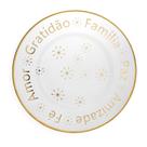 Sousplat de Plástico Desejos de Natal Transparente e Dourado Com Estrelas 33 cm F04 - D'Rossi