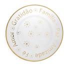 Sousplat De Plástico Desejos De Natal Transparente E Dourado Com Estrelas 33Cm Sousplat De Plástico Desejos De Natal Transparente E Dourado Com Estrelas 33Cm