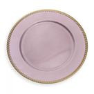 Sousplat de Plástico Rosa Com Detalhes Em Dourado 33 cm F04 - D'Rossi