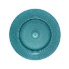 Sousplat De Vidro Redondo Verde Agua 33 X 2cm Home Design
