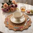 Sousplat em crochê pequeno para café ou chá da tarde produto Artesanal feito a mão