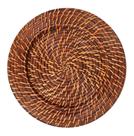 Sousplat Jogo Americano Redondo Mundiart Rattan Bambu Marrom Claro ou Escuro