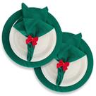 Sousplat Liso Oxford + Bade MDF Decoração Noite De Natal Mesa Posta Decorada Kit 04 Peças