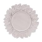 Sousplat Lyor Garden Leaf de Plástico Branco 35cm