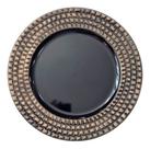 Sousplat Poliresina Relevo Design Black 33 X 33
