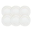 Sousplat Redondo Branco Kit 6 De 33cm Plástico Moon Wolff